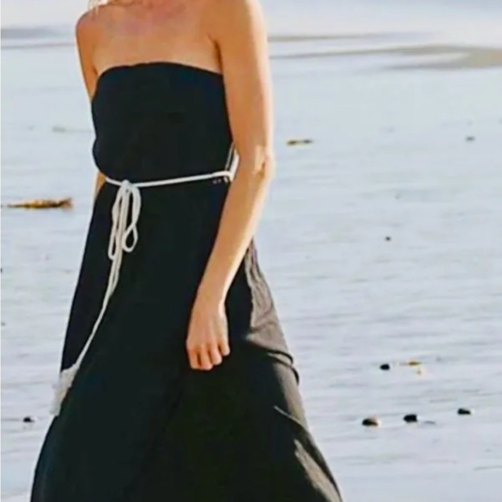 Free People Elegant Black Strapless Dress Beach Collection